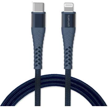 4smarts MFI PremiumCord USB-C to Lightning Cable XXL - USB-C кабел към Lightning за Apple устройства (300 см) (син)