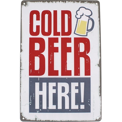 Tabuľa plechová Retro Cold Beer 20x30cm