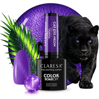 CLARESA Gél lak CAT EYE NEON Purple 5 g