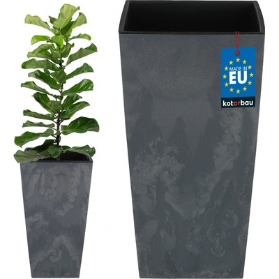 Prosperplast Kvetináč s vložkou Urbi Square 22 x 42 x 22 cm Š x V x H, antracitová/betón