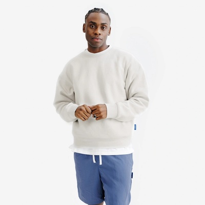 DECATHLON oversize mikina s kulatým výstřihem béžová