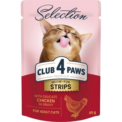 Club 4 Paws Premium Adult Proužky s kuřecím masem v omačce 12 x 85 g