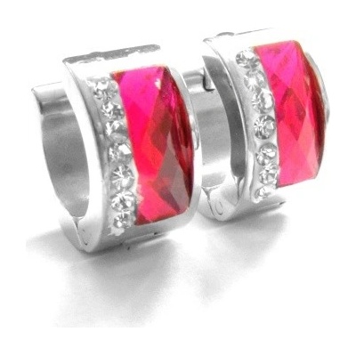 Steel Jewelry náušnice růžové kroužky z chirurgické oceli NS090213