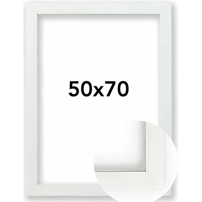 Fotorámeček Stuttgart Rozměr: 50 x 70 cm, Barva: Bílá, Typ zasklení: Plexi