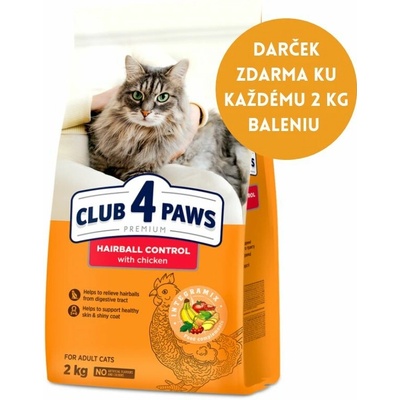 Club 4 Paws Hairball control pre dospelé mačky 2 kg