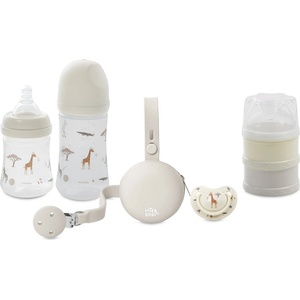 Interbaby Бебешки комплект за хранене Interbaby - Jirafa Savanna, 6 части, бежов (SET76-05) - baby