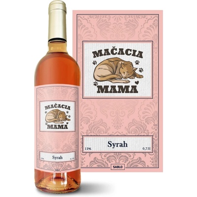 Sablio Mačacia mama Syrah ružové suché víno 12 % 0,75 l (čistá fľaša)