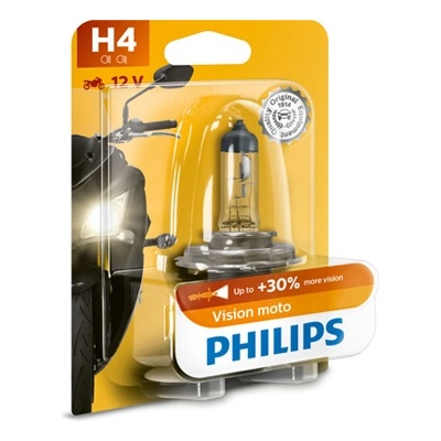 Крушка, фар PHILIPS H4, 12V, 60/55W, 3200K, 1815lm, 1 бр