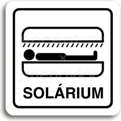 ACCEPT Piktogram solárium VI - bílá tabulka - černý tisk