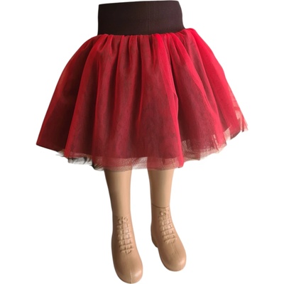 Tylová sukně červená/černá – Zboží Dáma