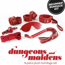 Crushious Dungeons and Maidens, červená sada 8 ks BDSM hračiek