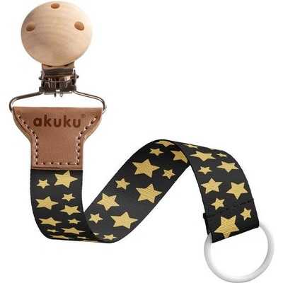 Akuku klip na dudlík stuha hvězdičky zlatá – Zboží Dáma