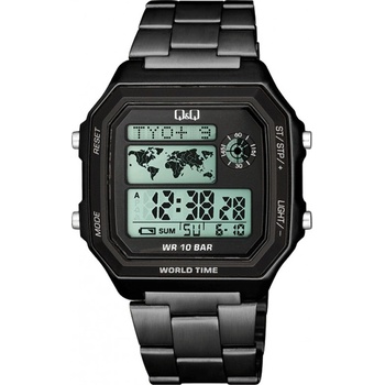 Q&Q Мъжки дигитален часовник Q&Q World Time - M196J008Y (M196J008Y)