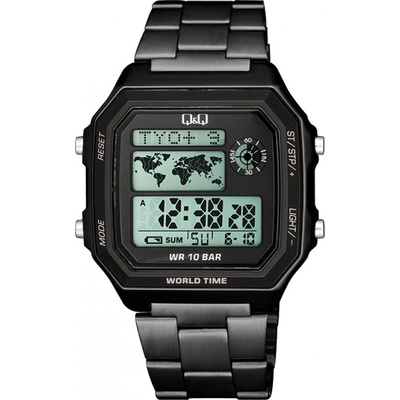 Q&Q Мъжки дигитален часовник Q&Q World Time - M196J008Y (M196J008Y)