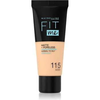 Maybelline new york Fit Me! Matte+Poreless матиращ фон дьо тен за нормална към мазна кожа цвят 115 Ivory 30ml