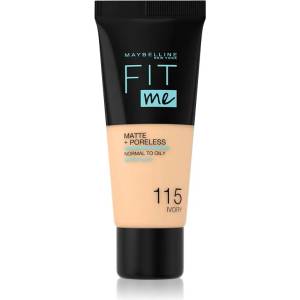 Maybelline new york Fit Me! Matte+Poreless матиращ фон дьо тен за нормална към мазна кожа цвят 115 Ivory 30ml