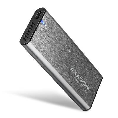 AXAGON EEM2-SG2, USB-C 3.2 Gen 2 - M.2 NVMe & SATA SSD kovový RAW box, bezšroubkový, stříbrný EEM2-SG2