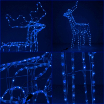SPRINGOS LED елен 90 cm празничен, ярък градински орнамент, син (CL1219)