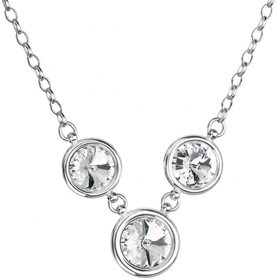 Evolution Group Strieborný náhrdelník s kryštálmi Swarovski biely 32033.1