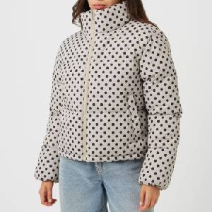 Brave Soul Дамско яке Brave Soul Ladies Rivia Polka Dot Padded Puffer Jacket - Cream