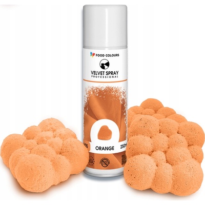 Velvet Potravinárske farby Orange Spray 250 ml