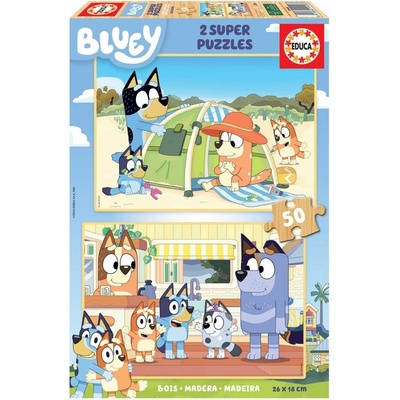 Educa Пъзел за деца, Educa, Bluey, 2 x 50 части
