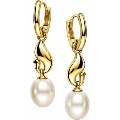 Zlaton Náušnice žluté zlato s perlou visací 5.05g 3.5cm 000641202252