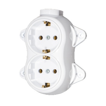 Image 1 of Atra Контакт двоен външен монтаж серия Ретро-бял (5222)