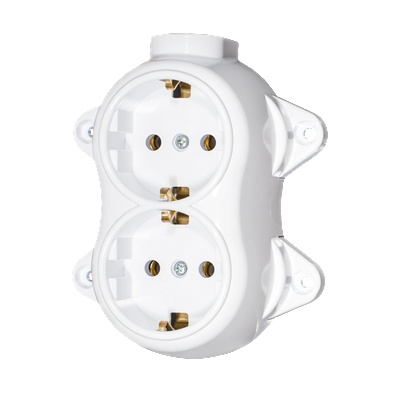 Atra Контакт двоен външен монтаж серия Ретро-бял (5222)