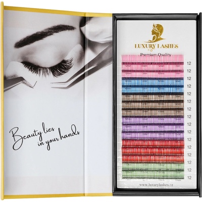 Luxury Lashes SPIKES MIX COLOR – MATTE Zakřivení umělých řas: CC, Délka umělých řas: 13 mm, Tloušťka řas: 007