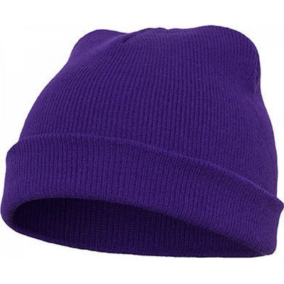 Flexfit Silná ohrnovací beanie z husté pleteniny Fialová