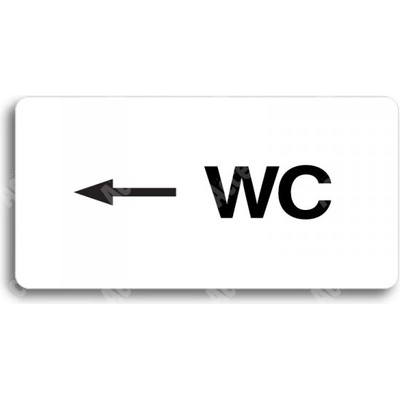 ACCEPT Piktogram WC VLEVO - bílá tabulka - černý tisk bez rámečku