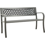 vidaXL Градинска пейка, 125 см, стомана, сива (312039)