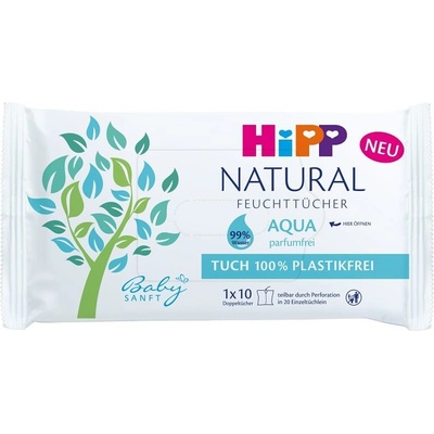 HiPP Babysanft čisticí vlhčené ubrousky Aqua Natural 10 ks