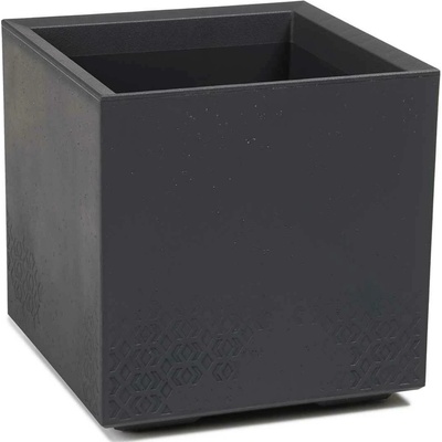 HowHomely plastový květináč NA KOLEČKÁCH BETONIQUE ECO 40X40 CM IMITACE BETONU ANTRACITOVÁ