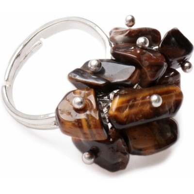 Nefertitis Tygří oko prsten kovový nastavitelná NF17441