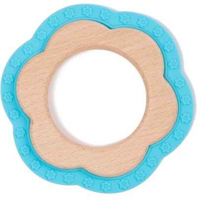 Bo Jungle B Teether Flower Wood Blue
