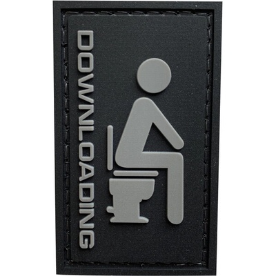 WARAGOD Nášivka 3D Downloading Funny čierna 3.6x6cm