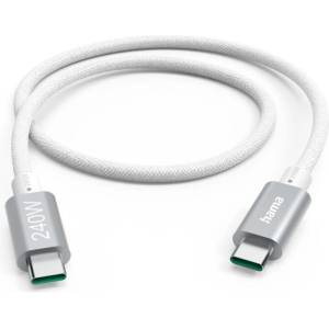 Hama Кабел за зареждане HAMA, USB-C към USB-C, 240W, 5Gbit/s, 1.5м, Бял - 201721 (HAMA-201721)