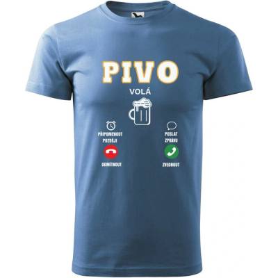 Dobrý Triko pánské tričko Pivo volá Azurová modrá