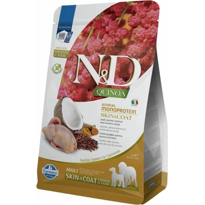 N&D Quinoa Grain Free Dog Skin & Coat Medium & Large Quail & Coconut 7 kg