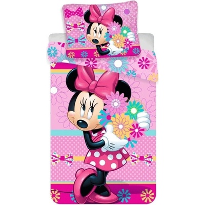 Jerry Fabrics bavlna obliečky Minnie a květiny 140x200 70x90