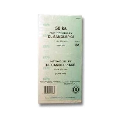 Obálka dlouhá bílá samolepící DL 50ks 110x220mm