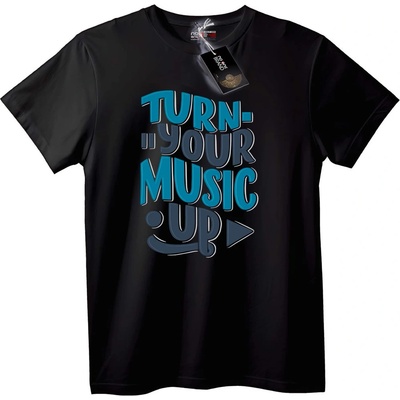 NOONEBRAND Тениска Включи музиката - 2XL, Black