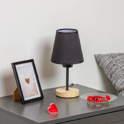 Brilagi - Настолна лампа NUBILA WOOD 1xE27/25W/230V дъб/черен (BG1567A)