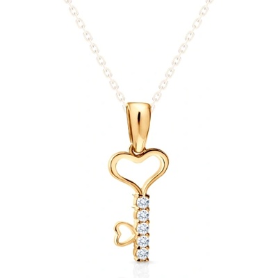 SAVICKI Висулка с ключ savicki: жълто злато, цирконий