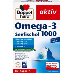 Doppelherz aktiv омега-3 1000 масло от морска риба - 80 капсули
