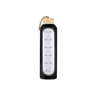 KiCA Glass bottle KiCA Hydro Glass 1000 ml - black
