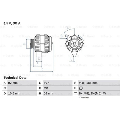 Alternátor BOSCH 0 986 040 180