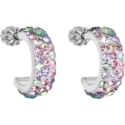 Pavona stříbrné kruhy s krystaly Crystals from Swarovski® Sakura 31118.3 Sakura